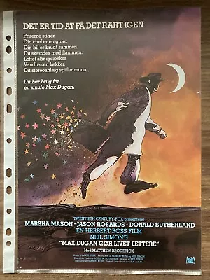Max Dugan Returns Jason Robards Marsha Mason 1983 Danish Movie Press Release • $19.99