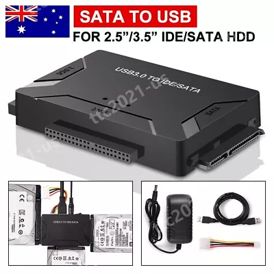 USB 3.0 To 2.5''/3.5  IDE SATA Hard Drive External Adapter Cable Kit Converter • $28.85