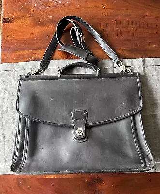 Coach Beekman 5266 Black Leather Briefcase Bag W/ Detachable Strap Vintage • $150