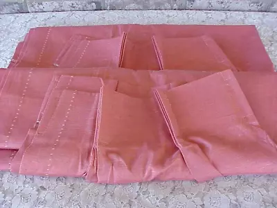 Vintage Pinch Pleat Drapery Curtain Panels (2) 24  By 63  X 2 Pinkish Hues Nice • $54.99