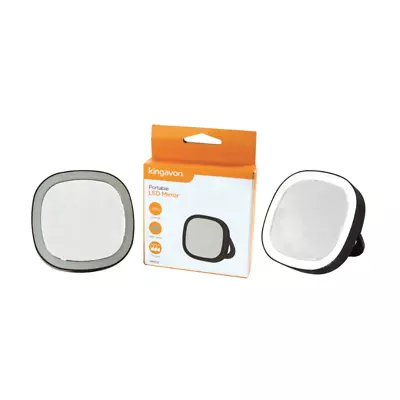 Folding Mirror With Light Camping Travel Small Pocket Size LED Mirror - Black • £3.19