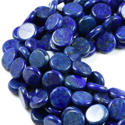 £9.50 • Buy Semi-Precious Beads Lapis Lazuli 12mm Coin Gemstone Jewellery Making 15.5 Inc...
