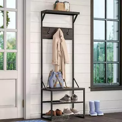 River Ridge-Afton Hall Tree With Bench Seat Coat Hooks Top Shelf Shoe Rack  • $274.99