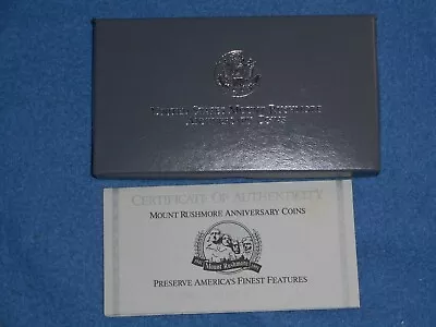 1991 Mount Rushmore Anniversary Uncirculated Two Coin Set Silver $ Clad Half $ • $55