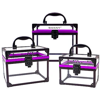 SHANY Clear Cosmetics And Toiletry Train Case With Secure Closure • $29.95