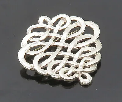 MMA 925 Sterling Silver - Vintage Shiny Open Knot Design Brooch Pin - BP7973 • $90.90