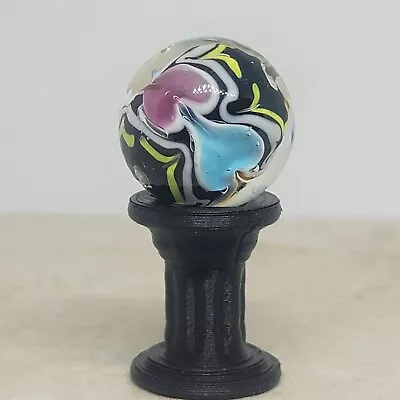 Flower Collectible .82  Glass Marble And Display Lot #4235 • $9.99