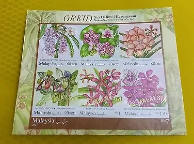 Malaysia MS Miniature Sheet Unusual Orchid Iridescent Infra Red Ink Imperforate • $5.50