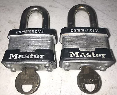 Lot Of 2 Commercial Master Lock No. 3 Padlocks Used • $12.79