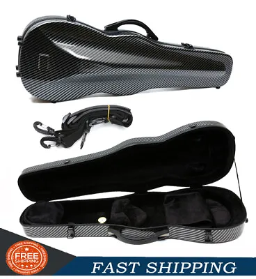 Black Violin Case 4/4 Full Size Carbon Fiber Hard Violin Case Violin Backpack US • $118.98