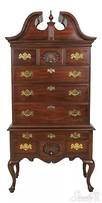 LF58143EC: HENKEL HARRIS 3 Part Queen Anne Mahogany Highboy • $2095