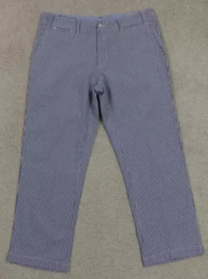 Polo Ralph Lauren Pants Men's 36x30 Blue White Seersucker Striped Naval Tailors • $44.99