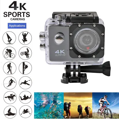 Sport Cameras Action Camera Ultra HD 4K / 25fps WiFi 2.0  170D Underwater • $32.52