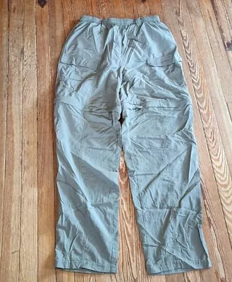 Columbia Pfg Convertible Pants Size L Olive Green Lined Cargo Hiking 33  Inseam • $16