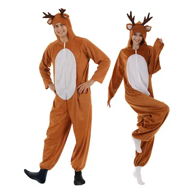 Party Adult Elk Deer Jumpsuit Pajamas Outfits Cosplay Halloween Costume • $43.70