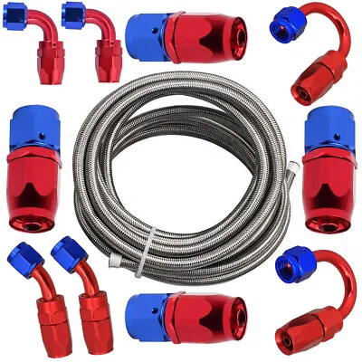 AN6 6AN Stainless Steel Braided Oil Fuel Gas Line Fitting Hose End 6 Meters • $79.99