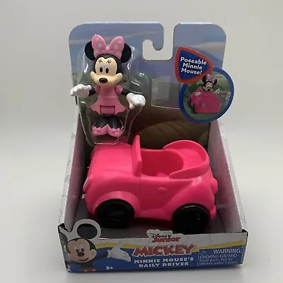 Disney Junior Mickey Toy Minnie Mouse Daily Driver Poseable Figure Pink Car New • $12.99