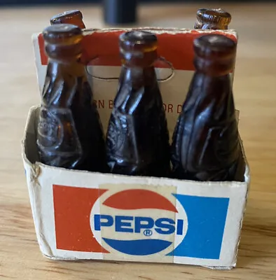 Miniature Pepsi Carton Carrier Cardboard With 5 Bottles - 1.5” • $19