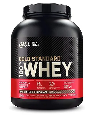 Optimum Nutrition Gold Standard 100% Whey Extreme Milk Chocolat 5 Lb 71 10/23 • $70