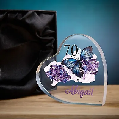Personalised 70th Birthday Gift For Her Heart Block In Gift Box STAC-2 • £15.99