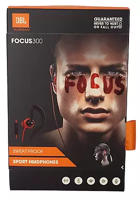 New JBL Focus 300 Behind The Ear Sport Sweat Proof Headphones Red Black • $14.99