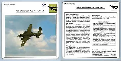 North American B-25 Mitchell - Medium Bomber - Warplanes Collectors Club Card • £0.99