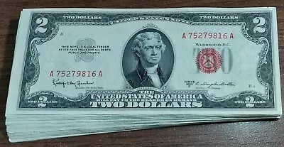 1 Pcs 1953 Two Dollar Bill Red Seal CU $2 Note 1953 UNC • $21