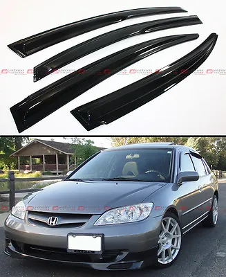 Mug Style Jdm Smoke Window Visor Rain Shade For 2001-2005 Es1 Es2 Honda Civic 4d • $29.95