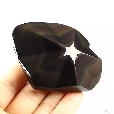 3.3  Rainbow Obsidian Hand Carved Crystal Geometric Solid Sculpture Healing • £105.20