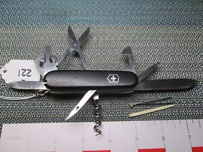 #122 Pre-1991 Black Victorinox Swiss Army Explorer Knife • $21.50