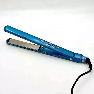 Babyliss Pro Nano Titanium BABNT3072T Blue Hair Straightener Flat Iron 1” • $29