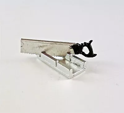  Dollhouse Miniature Metal Workshop Tool Miter Box & Saw Set • $4.99