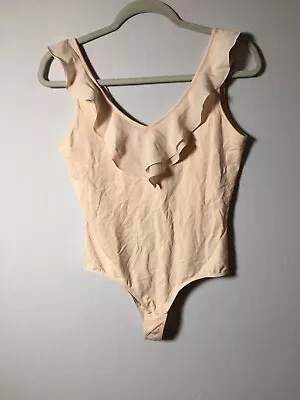 $15.79 • Buy Forever New Womens Beige Leotard Sleeveless Top Size 12 Stretchy Fitted