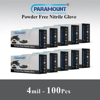 1000 Pcs Black Nitrile Gloves Powder Free Latex Free Mechanics 4mil Medium Size  • $48.99