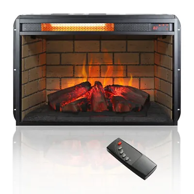 26  Electric Infrared Quartz Fireplace Insert Log Flame Heater W/ Remote Control • $156.99