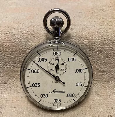 Vintage MINERVA SWISS Stopwatch Working 7J Back Marked  LOCAL 1056  • $129.99
