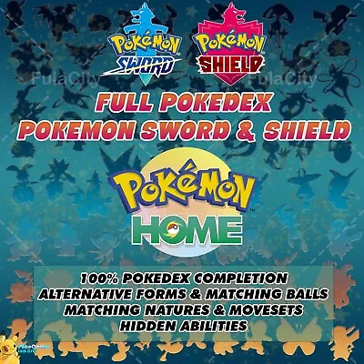 ✨Shiny Full Pokedex Gen 8 Pokemon Sword & Shield | Pokemon Home | COMPLETE 100% • $19.99