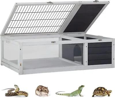 Wooden Tortoise House Habitat Turtle Tank Indoor Box For Lizards Bearded Dragon • $79.22