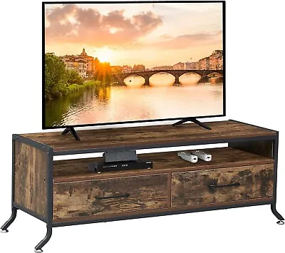 Industrial TV Stand Television Console W/ 2 Storage Cabinet Vintage Brown • $169.99