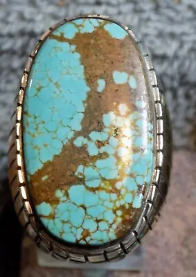 New Mens Ring Sterling Silver #8 Nevada Turquoise Navajo Trevor Jack Size 11 1/4 • $219.77