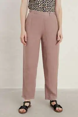 Seasalt Women's Trousers - Brown Trengwainton Linen Trousers - Tall - Dark Parsn • £13