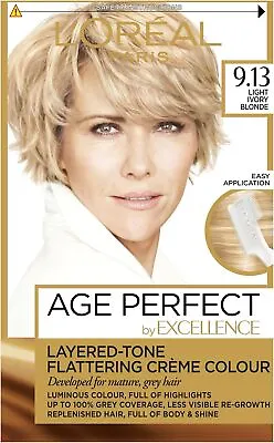 L'Oreal Excellence Age Perfect 9.13 Light Creme Blonde 100% Grey Coverage • £8.76