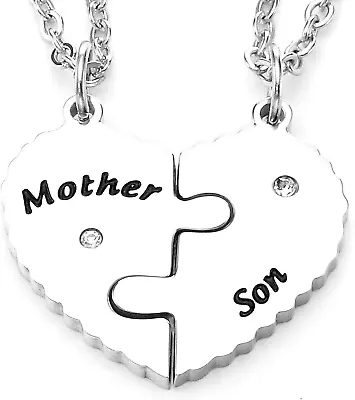 Mom And Son Necklace Gifts For Women Mothers Child Heart Necklace Matching Sets  • $23.88