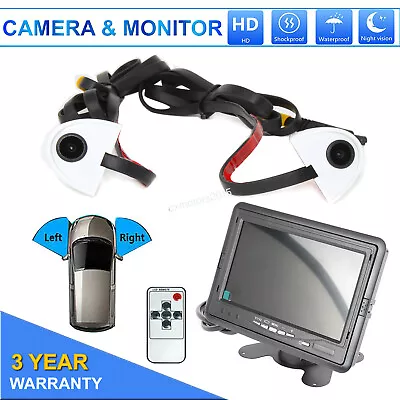 Car Side Rear View Blind Spot Camera + 4 Split Screen 7  Monitor Kit For Toyota • $129.99