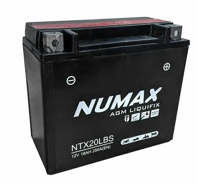 NUMAX NTX20LBS  YTX20L-BS Motorcycle / Motorbike Battery - Sealed & Activated • £45.99