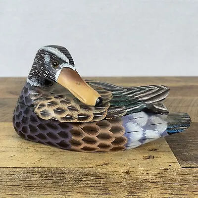 Vintage Female Mallard Wooden Duck Decoy Wood Carving With Storage • $75.22