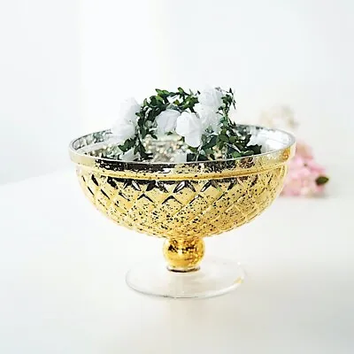 GOLD 10  Mercury Glass Compote Vase Bowl Centerpieces Event Wedding Supplies • $33.54