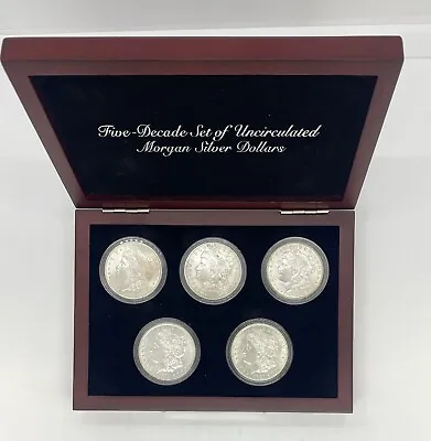 5 Decade Morgan Silver Dollar Set Uncirculated By PCS • $400
