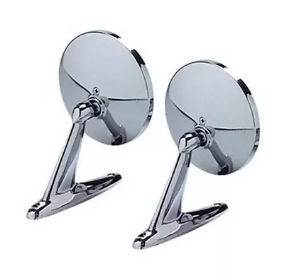 Vintage Chrome Round Mirrors Classic Musclecar Restomod Hotrod Pair Lh & Rh • $69.95