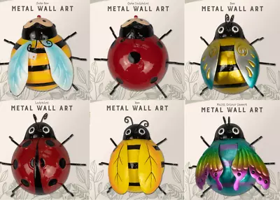 £6.50 • Buy #Metal Garden Ladybird Bees Wall Art Decorations Novelty Fence Wall Tree Mounted
